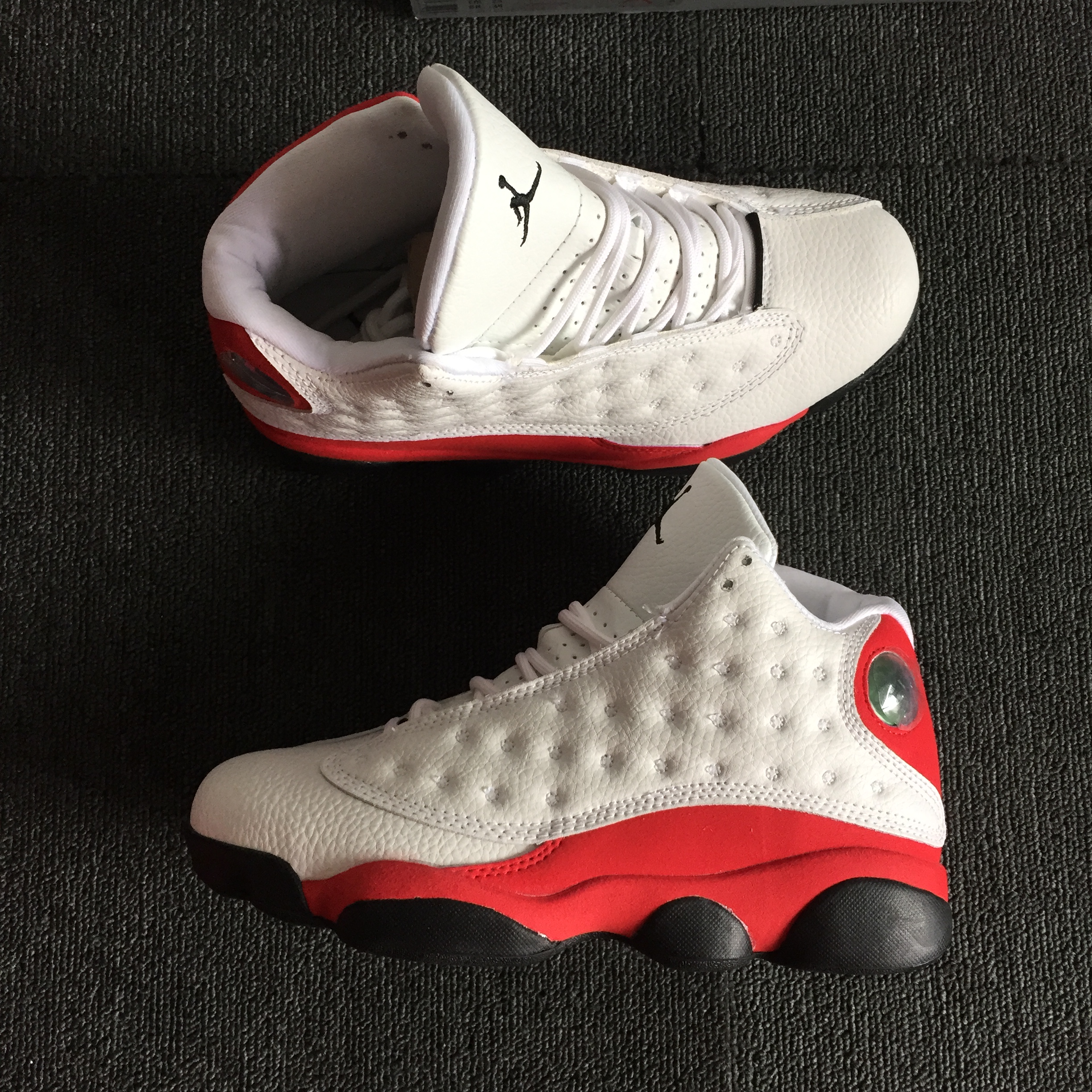Men Jordan 13 Chicago Red White Shoes